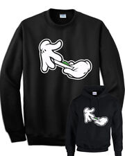MICKEY MOUSE Hands DOPE Roll Sweatshirt GANJA Joint Spliff Funny ohne Kapuze