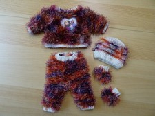 Puppenkleidung 43 cm Puppensachen aus Fransenwolle Puppenoutfit