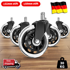 5er Set Bürostuhlrollen 10mm & 11mm Hartbodenrolle Stuhlrollen Drehstuhlrollen