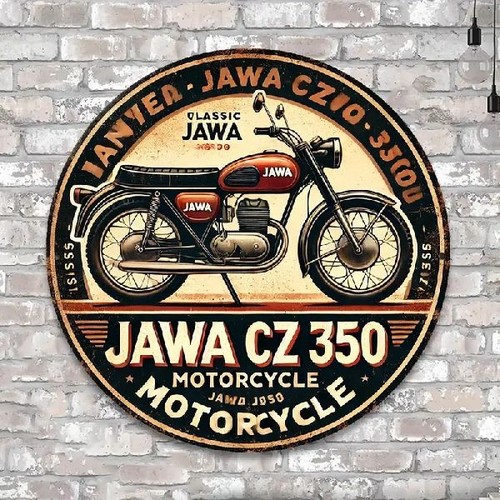 Blechschild rund jawa - blechschild,