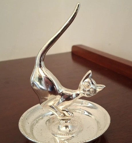 Versilberter katzen ring - versilberter,
