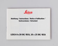 LEICA 8x20 BC 7 BCA, 10 x 25 BC/BCA  - Fernglas - Anleitung  5-sprachig