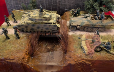 modellbau 1:35 gebaut diorama FLUSSÜBERGANG siehe Bemerkungen