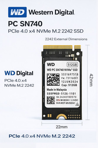 Western digital sn740 - digital, 512gb