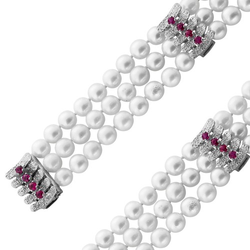 Perlen armband weißgold 585 - perlen,
