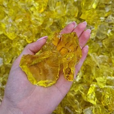 Dekorativer Garten-Glaskies, gelb, 3-5cm für Gabionen 10kg