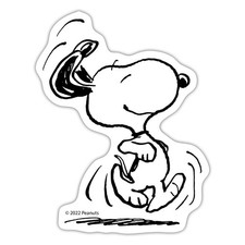 Peanuts Snoopy Freut Sich Aufkleber Sticker, max. 10 x 10 cm, 10 x 10 cm