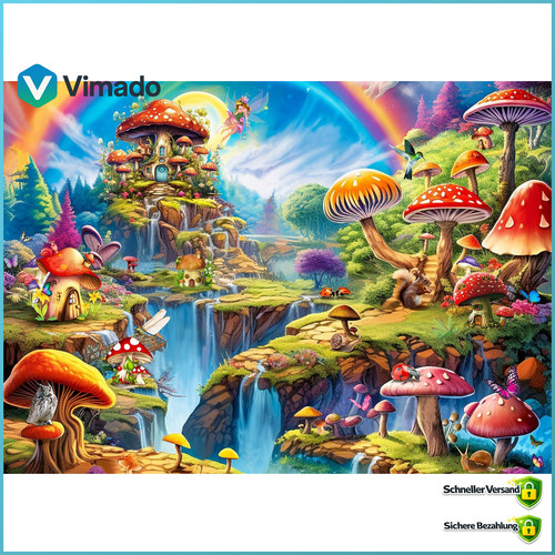 Puzzle 1000 teile pilzschloss - puzzle,
