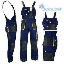 Arbeitshose Latzhose Arbeitslatzhose Arbeitskleidung Blau Schwarz Gelb Gr. 46-62
