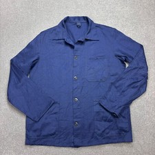 Vintage französische Jacke Erwachsene mittelblau Fischgrät Sanfor Arbeitsklei...