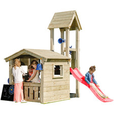Spielturm LOOKOUT mit Rutsche Spielhaus Holzhaus Kinder Gartenhaus Outdoor Spiel