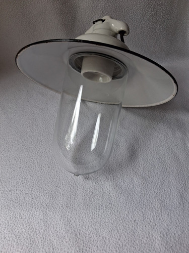 Alte emaille kellerlampe - emaille,