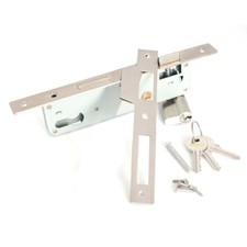 Edelstahl Rohrrahmenschloss 85 mm Dorn 35 mm Einsteckschloss inkl. Zylinder