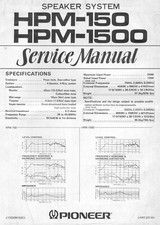 Service Manual-Anleitung für Pioneer HPM-150,HPM-1500 