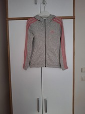134-140 Mädchen Pullover/Trainingsjacke Adidas grau Kapuze Taschen Reißverschluß