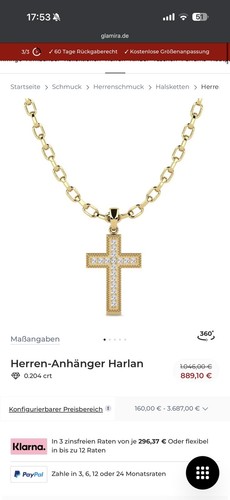 Gold 585 diamant kreuz hals - gold,