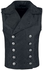 Gothicana by EMP Herren schwarze Veste aus Brokatstoff