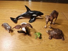 Schleich Tiere Set 6 Teile, Hai, Waschbä, Schidkröte, Frosch