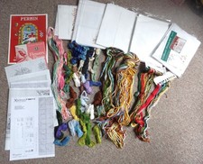 Stickgarn  - Stickvorlagen - Konvolut - Handarbeitsstoff - guter Zustand