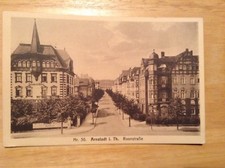 Alte Postkarte AK Arnstadt Thüringen Roonstr. Thomas Mann Str. Bahnhof Hotel X15