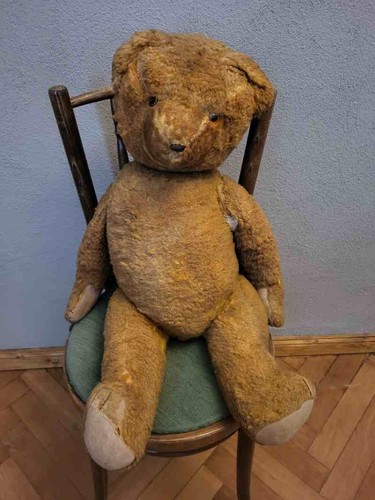 Großer teddy holzwolle - großer, alt