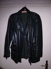 Lederjacke Herren, 50er Jahre, dunkelgrün, Gr. 46 Retro Vintage Gothic Motorrad