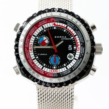 SORNA - MILANAISE - WATCH - ARMBANDUHR - AUTOMATIC - WORLDTIMER - BLACK - RETRO