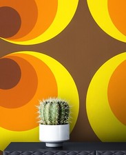 Tapete Vliestapete Braun Grafisch Kreise 70er Mustertapete Retrotapete