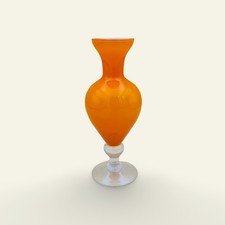 Orange Glasvase Vintage 1970er