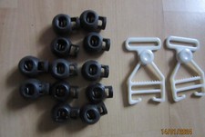 12 x schwarze  Kordelstopper Kordelklemme Kordelenden mit Feder Kunststoff