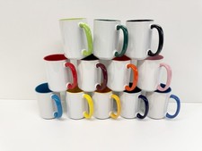 1 Stk. Sublimationstasse 430 ml, farbige Innenseite/ Griff 12 Farben