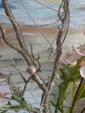  Schmuck Pierre Lang Set Ohringe + Anhänger w. NEU silber Perle rosa MEGA schön