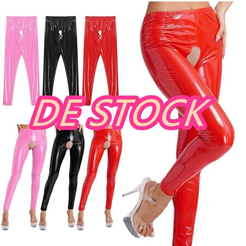 Damen wetlook hose offnen - wetlook,
