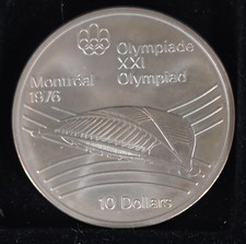 10 Dollar Kanada 1976 Olympische Spiele Montreal 1976, Olympiastadion, Silber