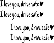 4 Stück "I Love You Drive