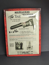Milwaukee Hammer Drill / altes Blechschild / gewölbt 28x38 cm / Retro Werkzeug✔️