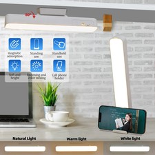 LED Tischleuchte Magnetisch Touch Dimmbar Schreibtischlampe Akku Leselamp DE