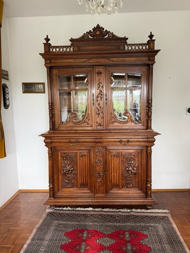 Antik buffetschrank vitrine - buffetschrank,