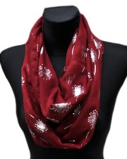 Seide  Pusteblumen Silber Glitzer Halstuch LoopSchal Tuch Schlauchschal Damen