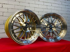 4X 17 Zoll LM Style Deep Dish GOLD Felgen 7,5J ET34 für BMW E36 E46 E90