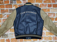 *CHEVIGNON VINTAGE LEDERJACKE*TEAM SPORT*RUNDBOGEN*BLAU BEIGE*GR: S*TIP TOP