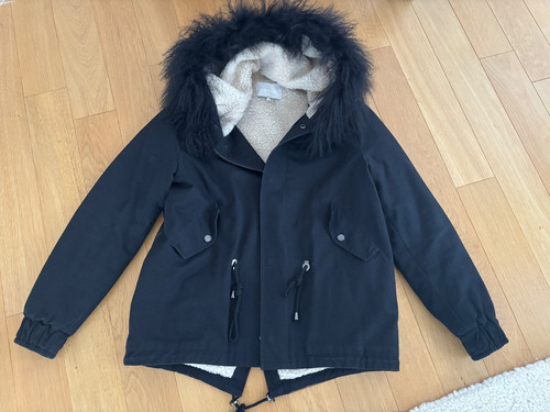 Newlily kurzparka schwarz mit - schwarz,