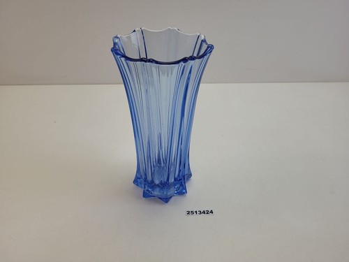 Vase pressglas blau kelchform - vase,
