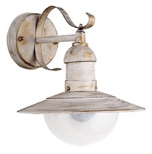 Außenleuchte Hoflampe Wandlampe Shabby Antik-Weiß-Gold IP44 - Rabalux Oslo 8681