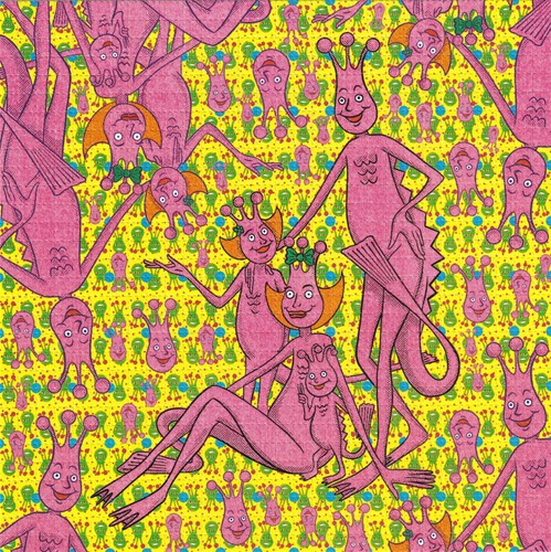 Sea monkeys blotter art - monkeys,