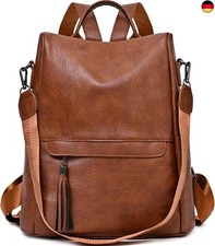 Elegant Rucksack Damen Klein - Anti Diebstahl Lederrucksack 2 in 1 Cityrucksack