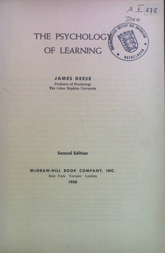 The psychology learning - of,