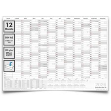 Jahresplaner 2026 DIN A0 grau