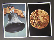 2 Sammelbilder Olympia Berlin 1936, Olympische Glocke#1u. Olympische Medaille#3