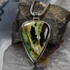 Grüner Opal Anhänger, 925er